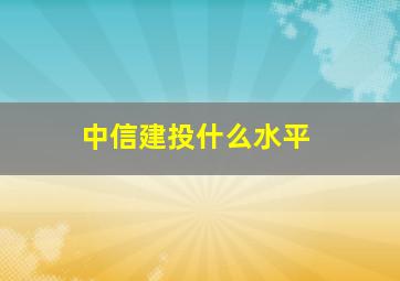 中信建投什么水平