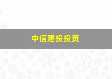 中信建投投资