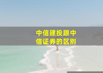 中信建投跟中信证券的区别