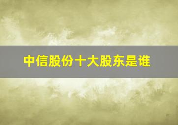 中信股份十大股东是谁