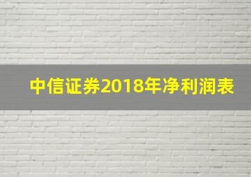 中信证券2018年净利润表