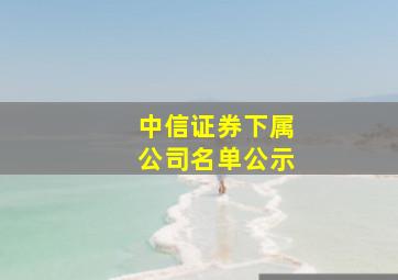 中信证券下属公司名单公示