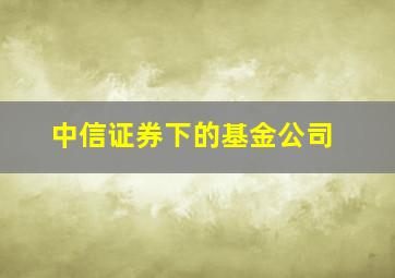 中信证券下的基金公司