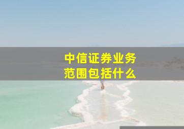 中信证券业务范围包括什么