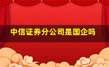 中信证券分公司是国企吗