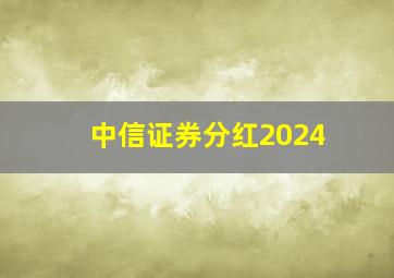 中信证券分红2024