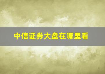 中信证券大盘在哪里看