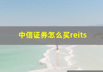 中信证券怎么买reits