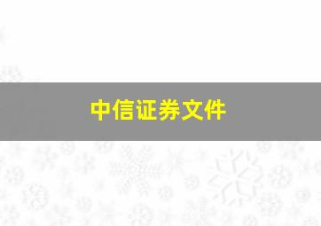 中信证券文件