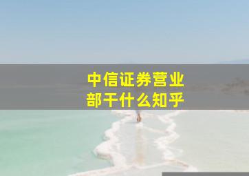 中信证券营业部干什么知乎