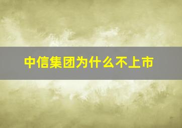 中信集团为什么不上市