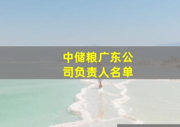 中储粮广东公司负责人名单