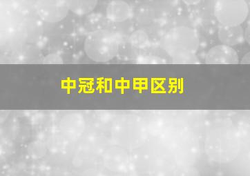 中冠和中甲区别