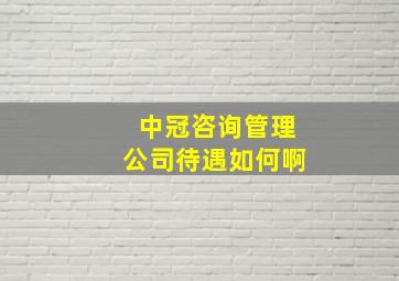 中冠咨询管理公司待遇如何啊