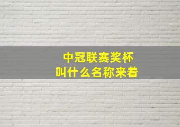 中冠联赛奖杯叫什么名称来着