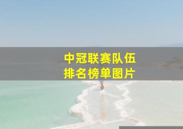 中冠联赛队伍排名榜单图片