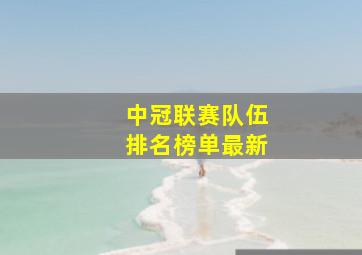 中冠联赛队伍排名榜单最新