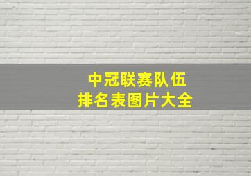 中冠联赛队伍排名表图片大全