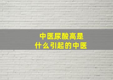 中医尿酸高是什么引起的中医