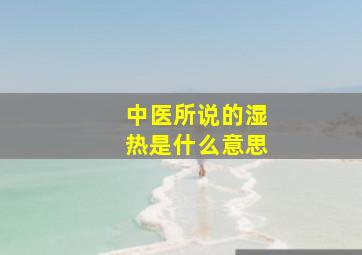 中医所说的湿热是什么意思