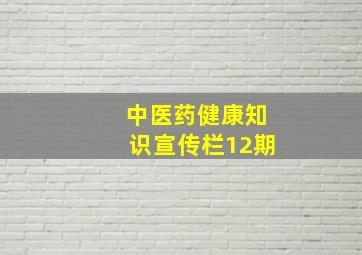 中医药健康知识宣传栏12期