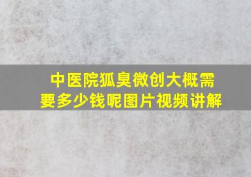 中医院狐臭微创大概需要多少钱呢图片视频讲解