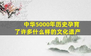 中华5000年历史孕育了许多什么样的文化遗产