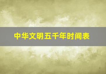 中华文明五千年时间表