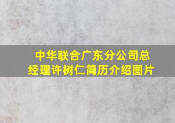 中华联合广东分公司总经理许树仁简历介绍图片