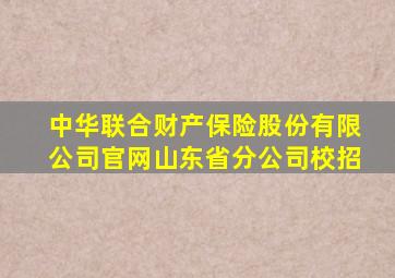 中华联合财产保险股份有限公司官网山东省分公司校招