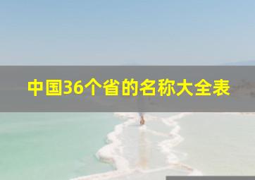 中国36个省的名称大全表