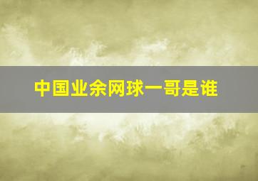 中国业余网球一哥是谁