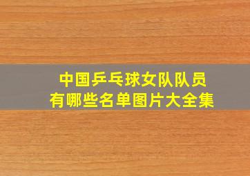 中国乒乓球女队队员有哪些名单图片大全集