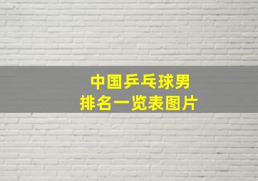 中国乒乓球男排名一览表图片