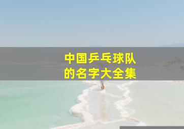 中国乒乓球队的名字大全集