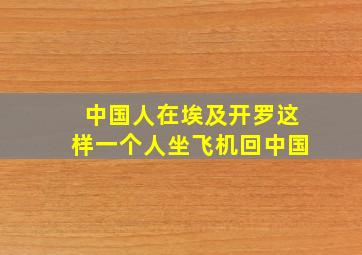 中国人在埃及开罗这样一个人坐飞机回中国