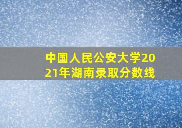 中国人民公安大学2021年湖南录取分数线