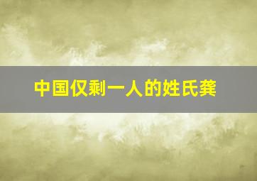 中国仅剩一人的姓氏龚