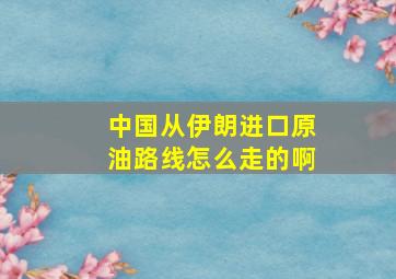 中国从伊朗进口原油路线怎么走的啊