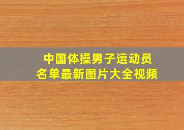 中国体操男子运动员名单最新图片大全视频