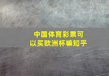 中国体育彩票可以买欧洲杯嘛知乎