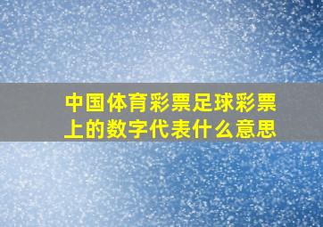 中国体育彩票足球彩票上的数字代表什么意思