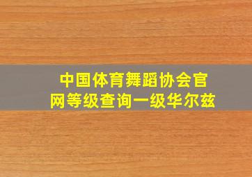 中国体育舞蹈协会官网等级查询一级华尔兹