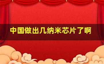 中国做出几纳米芯片了啊