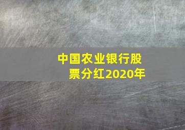 中国农业银行股票分红2020年