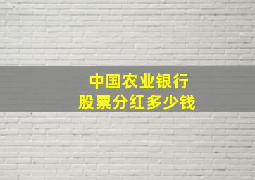 中国农业银行股票分红多少钱