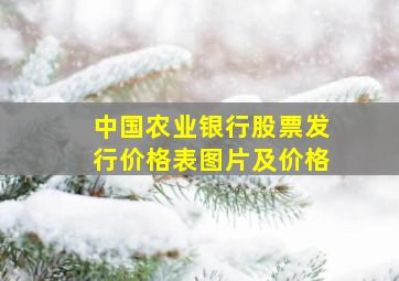 中国农业银行股票发行价格表图片及价格