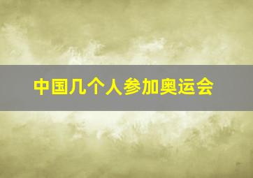 中国几个人参加奥运会