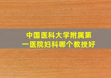 中国医科大学附属第一医院妇科哪个教授好