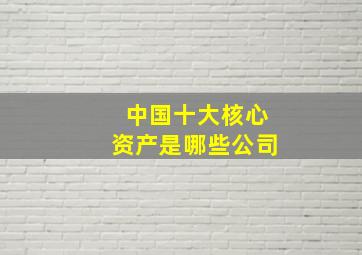 中国十大核心资产是哪些公司